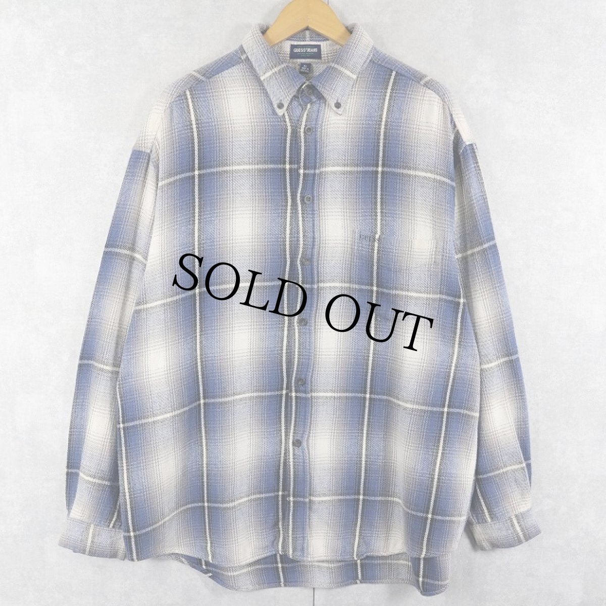 画像1: 90's GUESS JEANS オンブレーチェック柄 ヘビーネルシャツ XL (1)