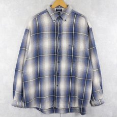 画像1: 90's GUESS JEANS オンブレーチェック柄 ヘビーネルシャツ XL (1)