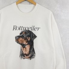 画像1: 90's "Rottweiler" 犬プリントスウェット (1)