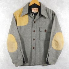 画像1: 60〜70's SHERATON エルボーパッチ付き ウールハンティングシャツ M (1)