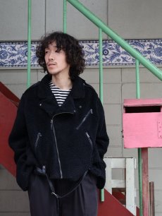 画像1: POLO Ralph Lauren "Double Riders Type" ボアライダースジャケット BLACK XXL タグ付き未使用 (1)