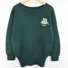 画像2: 60's JAMES CAMPION フェルト＆刺繍ワッペン レタードニットセーター (2)