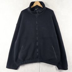画像1: 90's Eddie Bauer EBTEK USA製 ロゴ刺繍 フリースジャケット BLACK L (1)