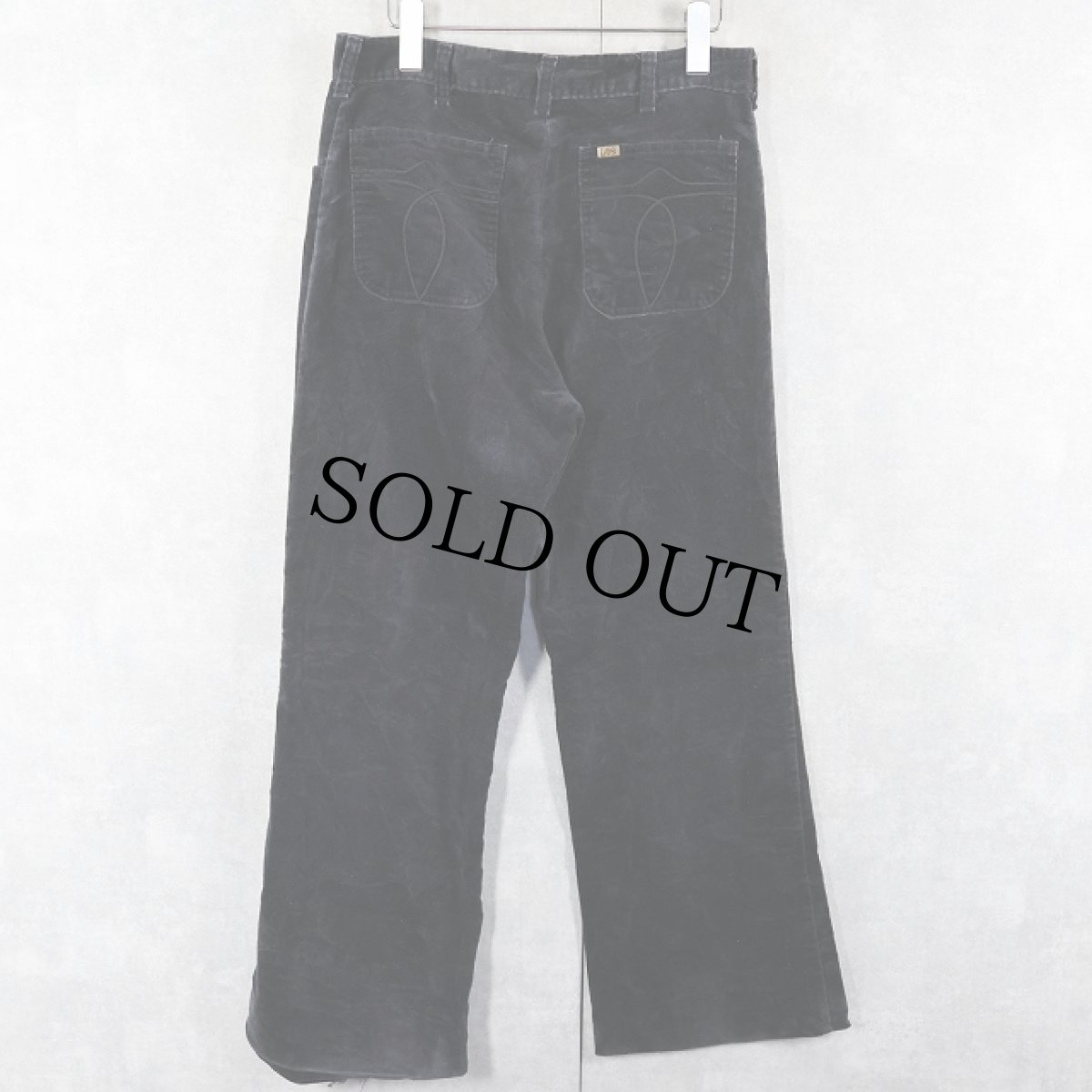 画像3: 〜80's Lee USA製 ブーツカットベロアパンツ NAVY W32 (3)