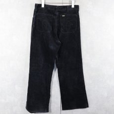 画像3: 〜80's Lee USA製 ブーツカットベロアパンツ NAVY W32 (3)