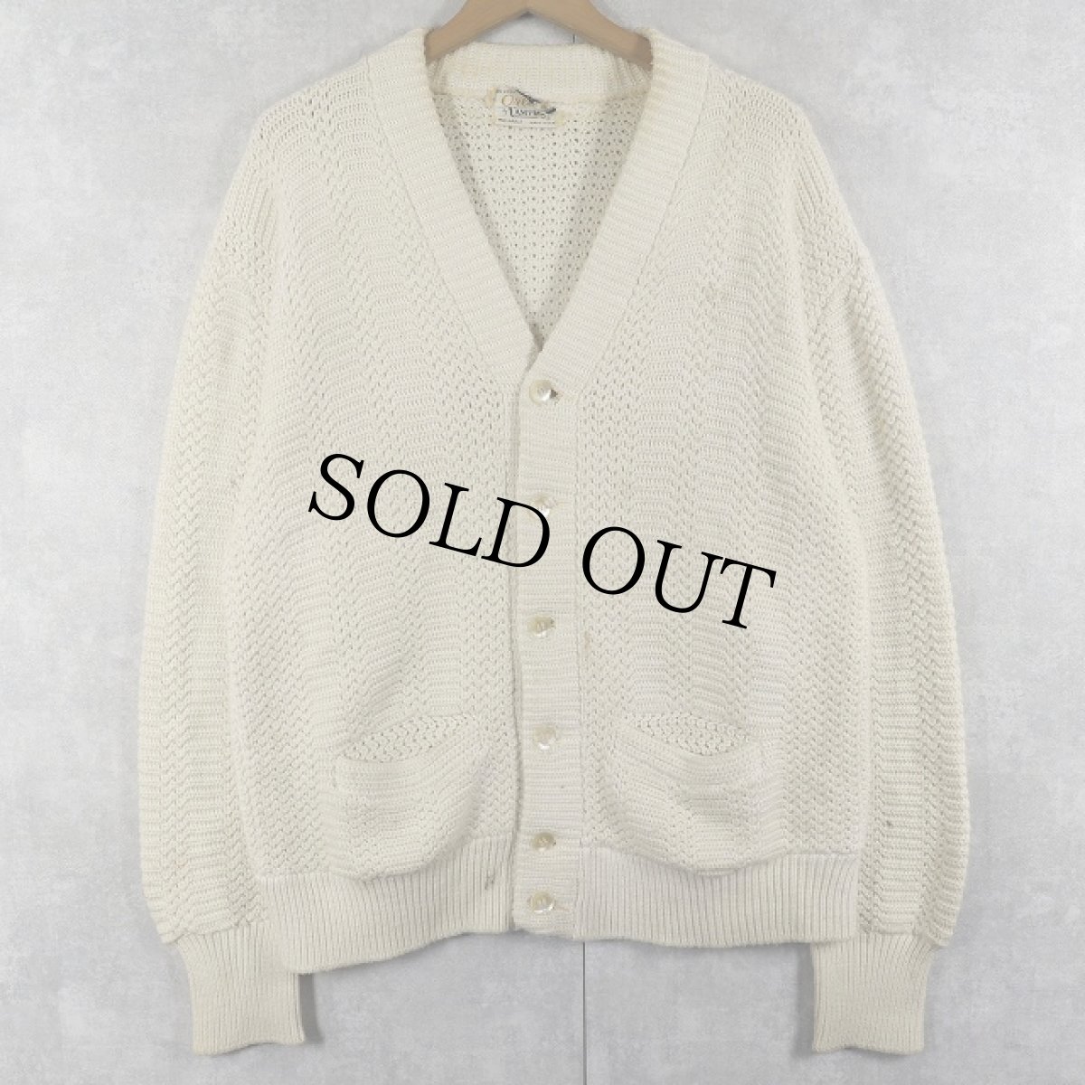 画像1: 60's Orlon by CAMPUS USA製 アクリルニットカーディガン M (1)