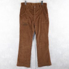 画像1: 70's PUT-ON SHOP by Sears ベロアフレアパンツ W33 (1)