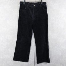 画像2: 〜80's Lee USA製 ブーツカットベロアパンツ NAVY W32 (2)