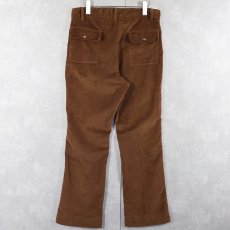 画像2: 70's PUT-ON SHOP by Sears ベロアフレアパンツ W33 (2)