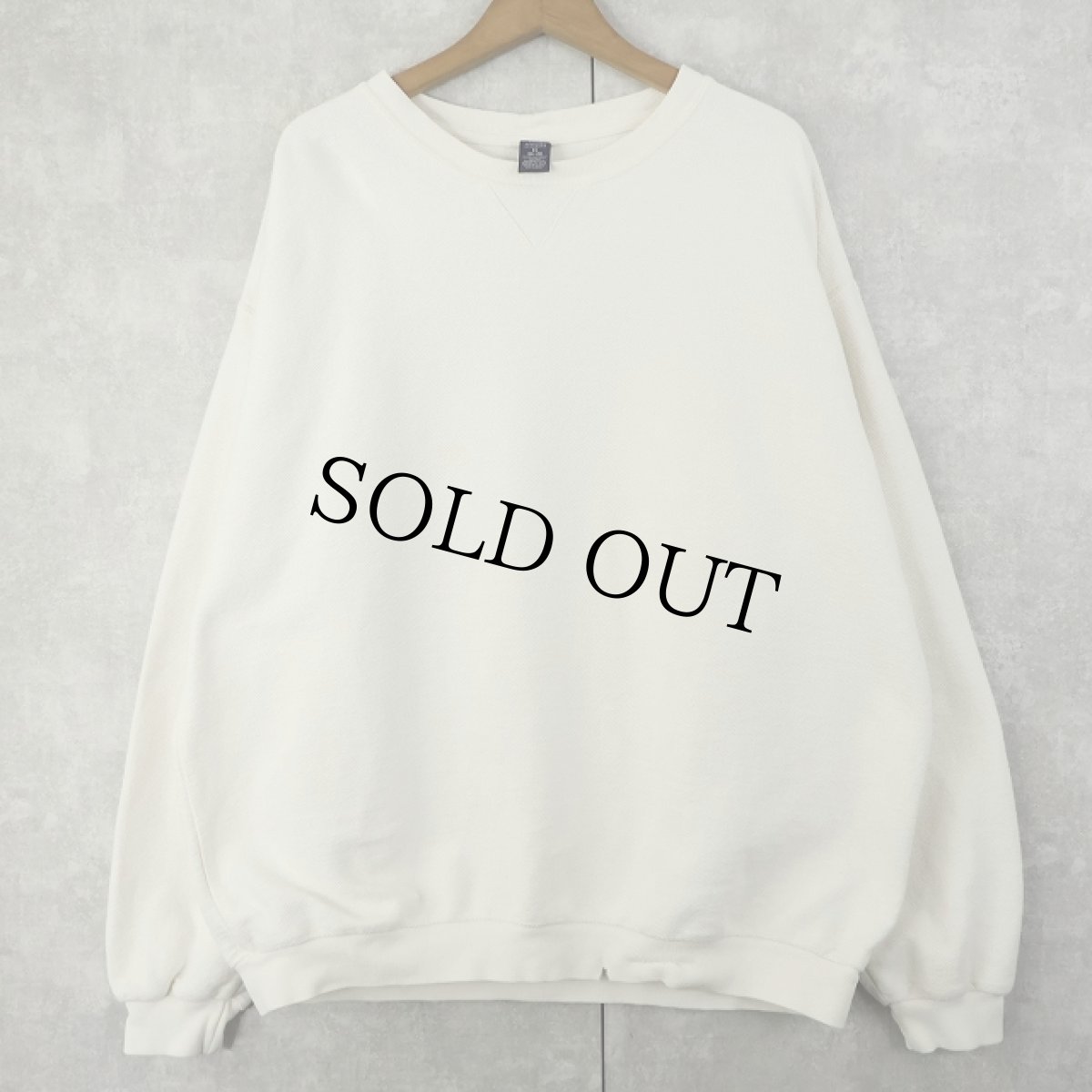 画像1: 90's LANDS' END USA製 前V 無地 鹿の子スウェット XL (1)