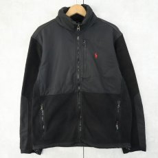 画像1: POLO Ralph Lauren "POLARTEC" 切り替えデザイン フリースジップジャケット BLACK M (1)