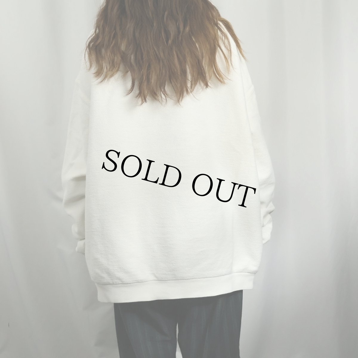 画像3: 90's LANDS' END USA製 前V 無地 鹿の子スウェット XL (3)