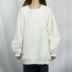 画像2: 90's LANDS' END USA製 前V 無地 鹿の子スウェット XL (2)