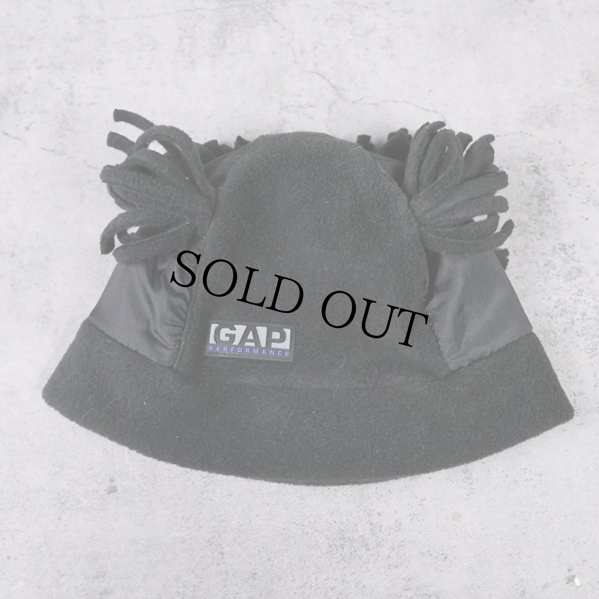 画像2: 90's GAP "PERFORMANCE" フリンジ付き フリースキャップ M (2)