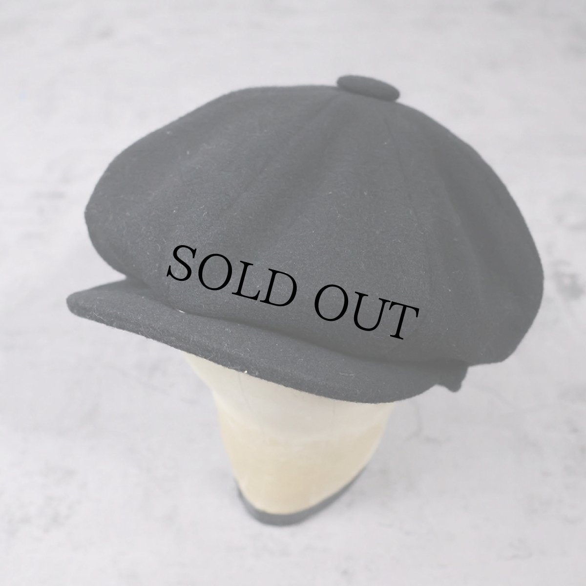 画像1: 90's KANGOL BRITIAN製 ウール×ナイロンキャスケット BLACK XL (1)