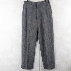 画像2: 50〜60's 針刺しシンチバック ネップ混 ツイードスラックス W30 (2)