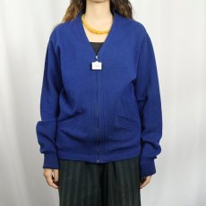 画像2: 50's Sportswear USA製 コの字エンド ウールニットジップカーディガン (2)