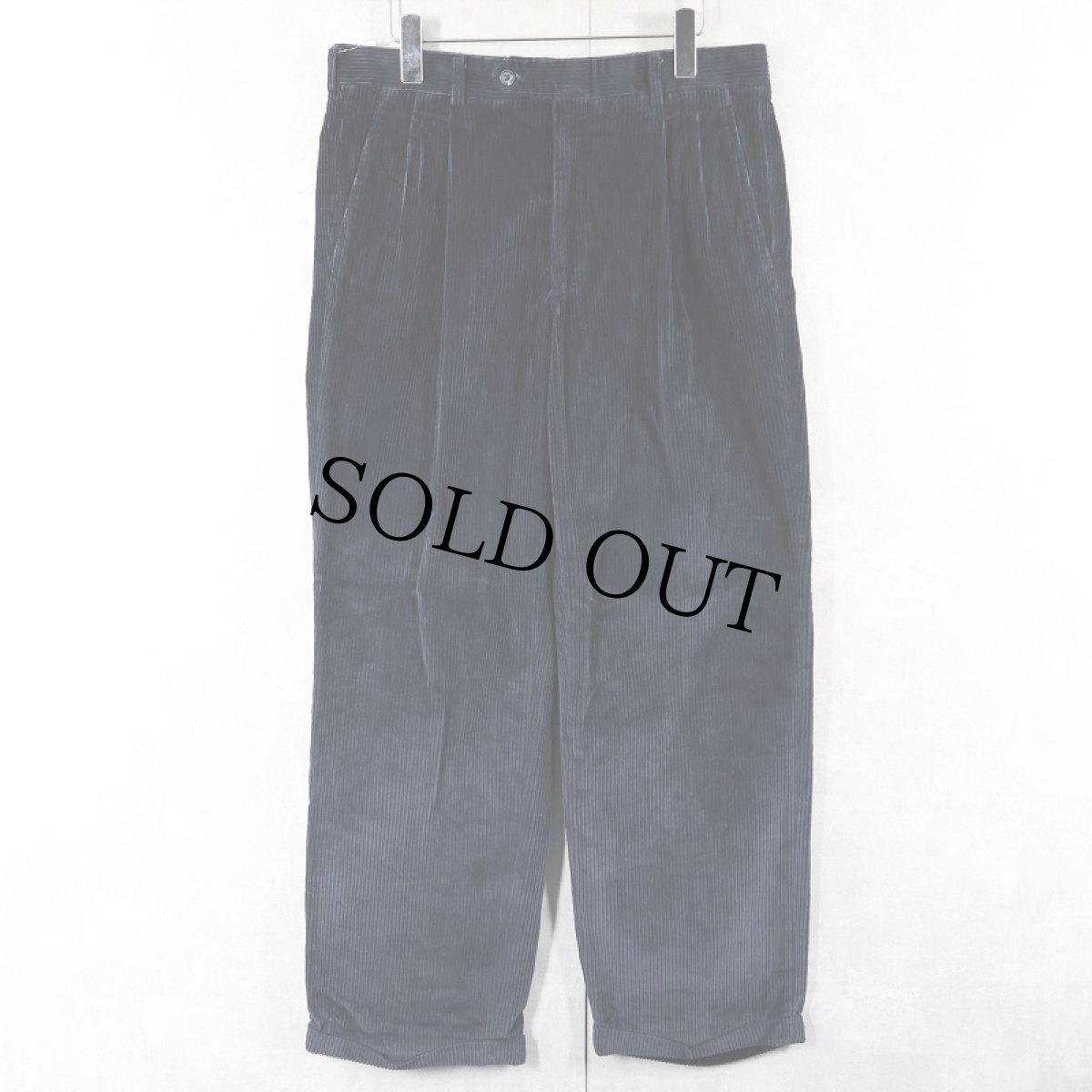 画像3: 80's SAKS FIFTH AVENUE 太畝 コーデュロイパンツ NAVY W32 (3)
