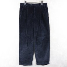 画像1: 80's SAKS FIFTH AVENUE 太畝 コーデュロイパンツ NAVY W32 (1)
