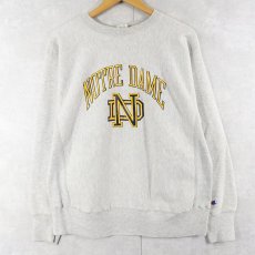 画像1: 80's Champion REVERSE WEAVE USA製 トリコタグ  "NORTRE DAME" プリントスウェット L (1)