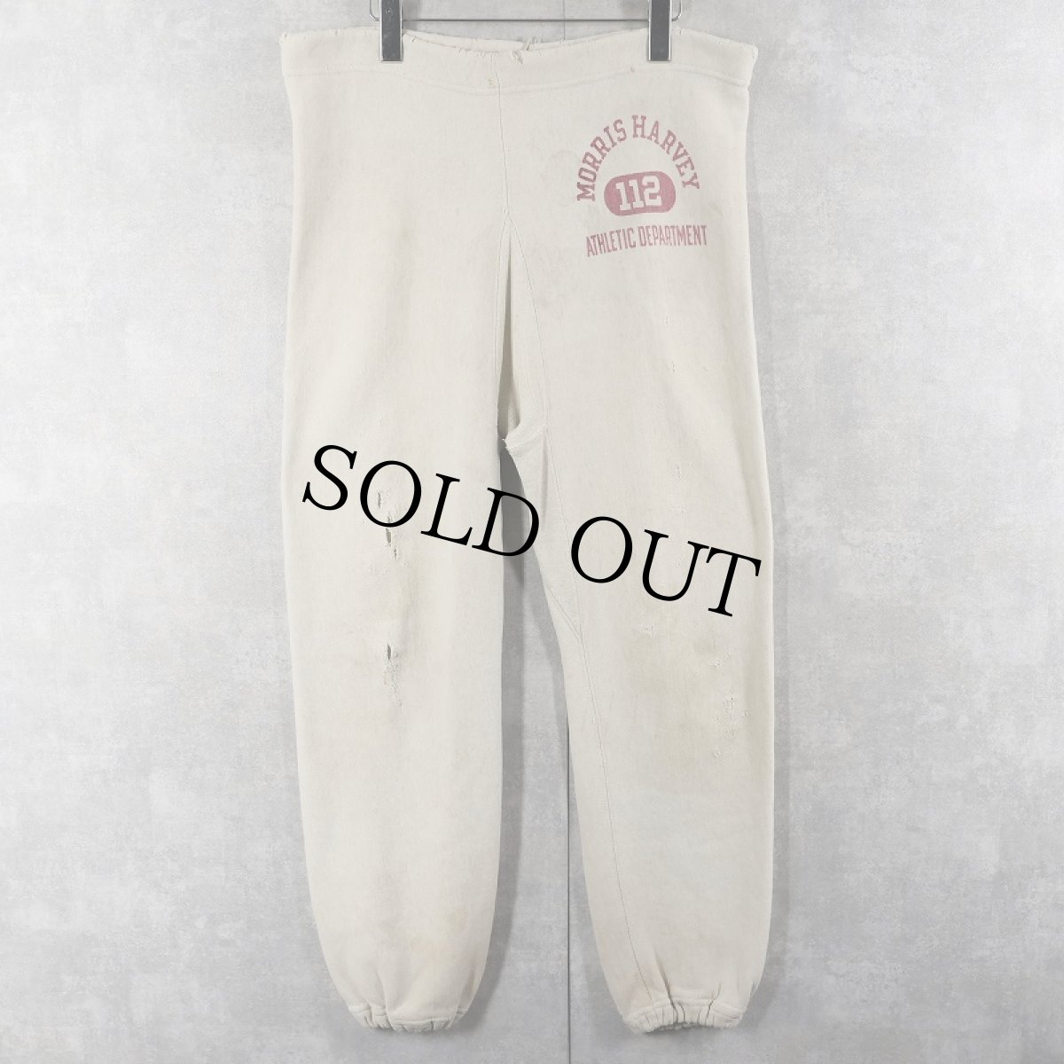 画像2: 70's "MORRIS HARVEY 112 ATHLETIC DEPARTMENT" 染み込みプリントスウェットパンツ  (2)