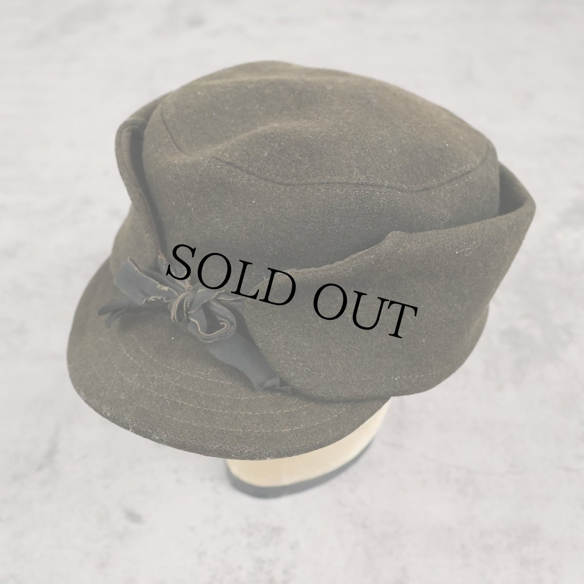 画像1: 〜50's JAPAN VINTAGE ウールスキーキャップ KHAKI (1)