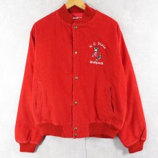 画像1: 80〜90's Chalk Line USA製 フットボールチームロゴ刺繍 コーデュロイスタジャン L (1)