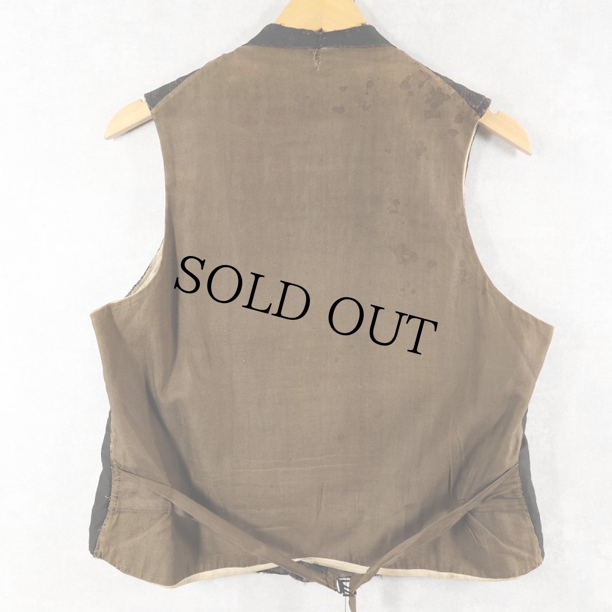 画像2: VINTAGE ドット柄 針刺しシンチバック ジレベスト  (2)