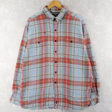画像1: 90's POLO SPORT Ralph Lauren チェック柄 ヘビーネルシャツ XL (1)