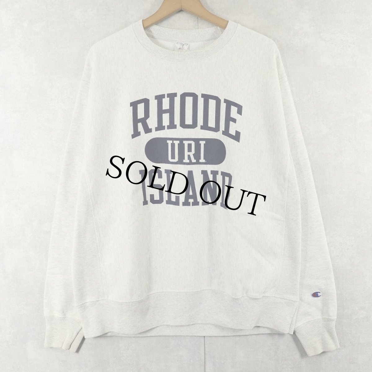 画像1: Champion REVERSE WEAVE "RHODE URI ISLAND" プリントスウェット L (1)