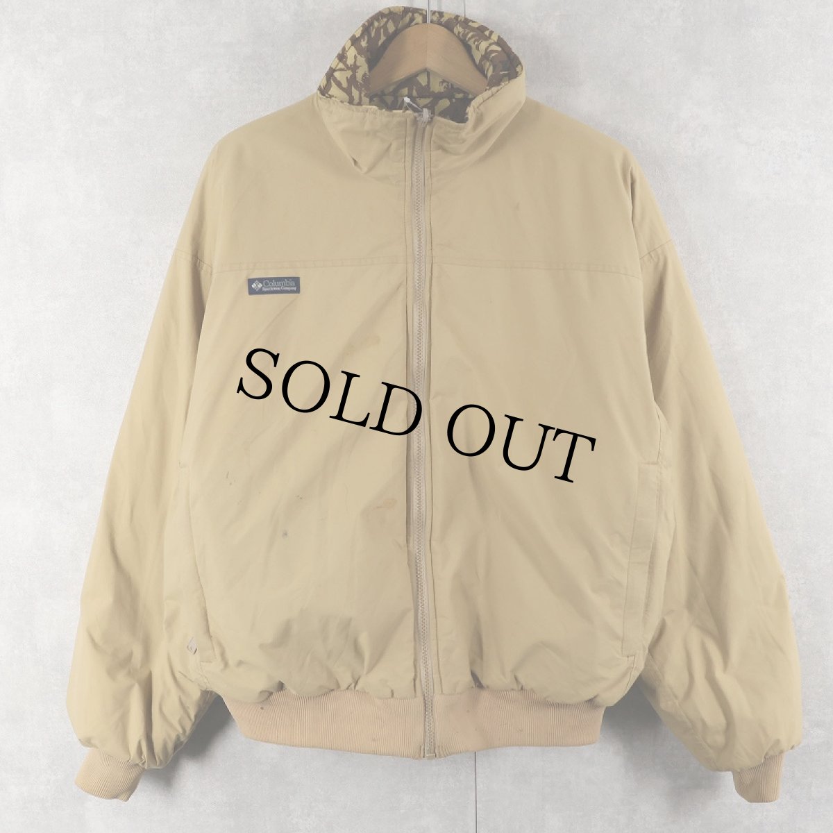 画像2: 80's Columbia GORE-TEX "QUALLOFIL" カモ柄 中綿入り リバーシブルナイロンジャケット M (2)
