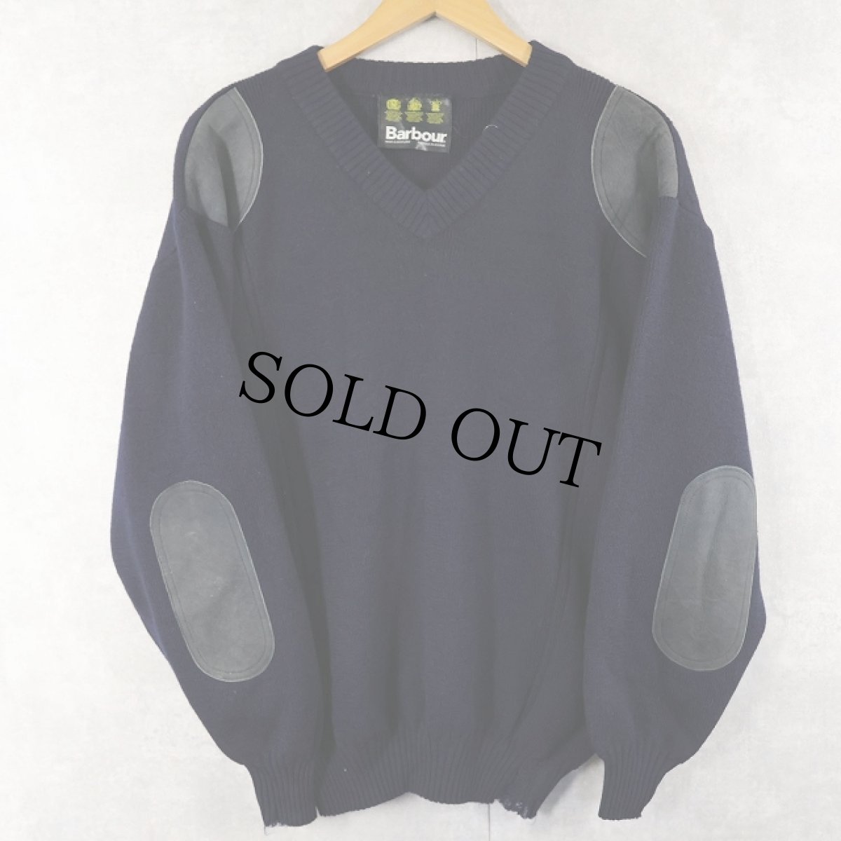 画像1: 90's Barbour SCOTLAND製 ウールコマンドセーター 3ワラント NAVY  (1)