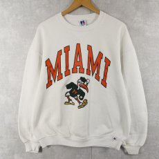 画像1: 90's RUSSELL ATHLETIC USA製 "MIAMI" 前V プリントスウェット XL (1)