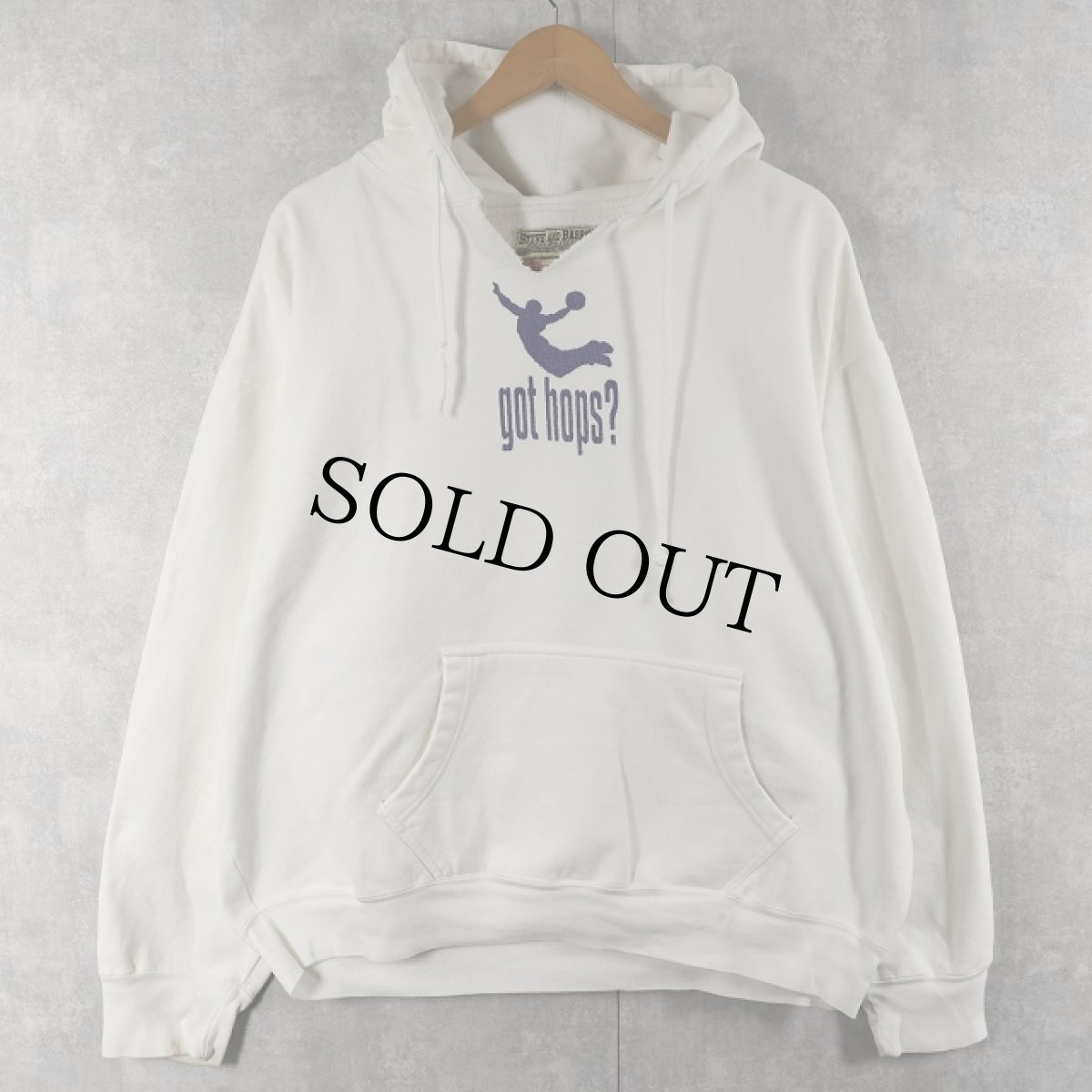 画像2: STEVE AND BARRY'S "got hops?" パロディプリントスウェットフーディー L (2)