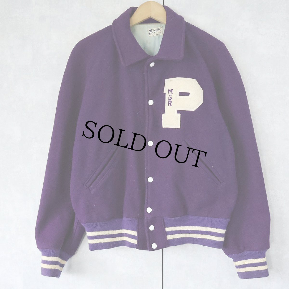 画像1: 50〜60's Beyette's "MGR" パッチ付き ウールスタジャン (1)