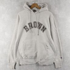 画像1: Champion REVERSE WEAVE "BROWN" プリントスウェットフーディー XL (1)