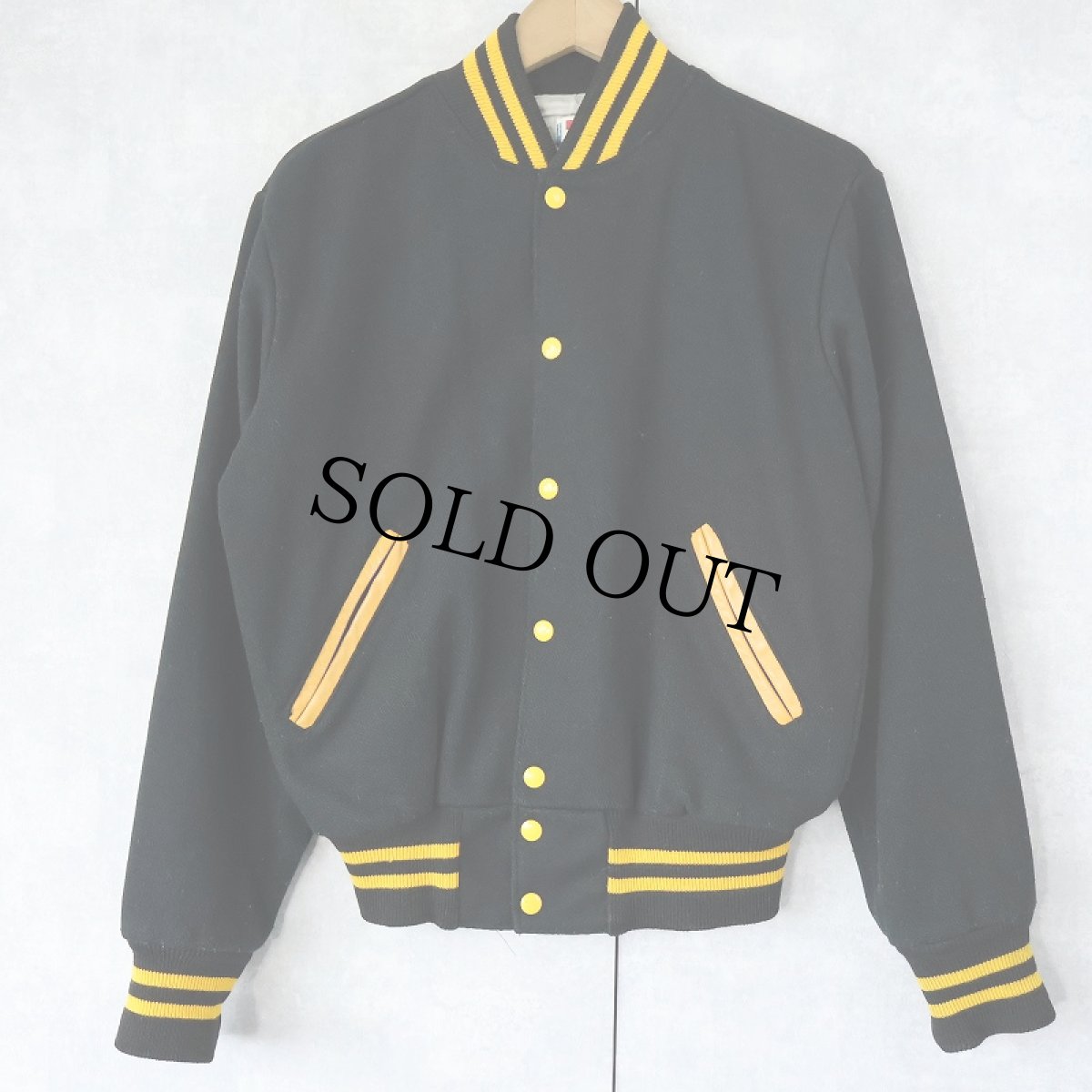 画像2: 60〜70's Holloway USA製 "KerowaHills PomPom" チェーン刺繍 ウールスタジャン BLACK (2)