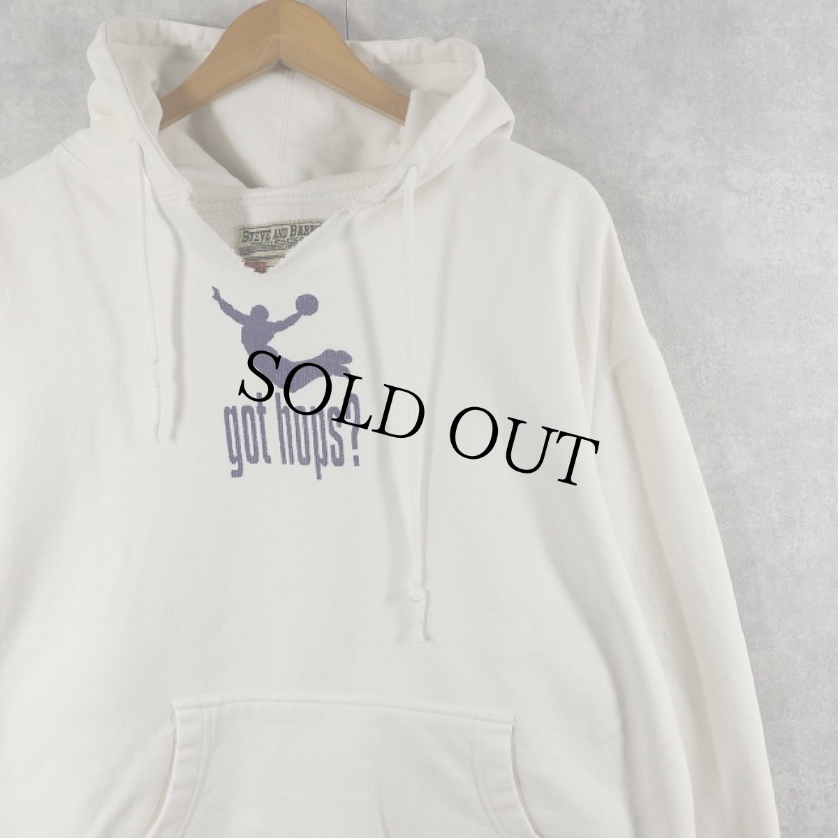 画像1: STEVE AND BARRY'S "got hops?" パロディプリントスウェットフーディー L (1)