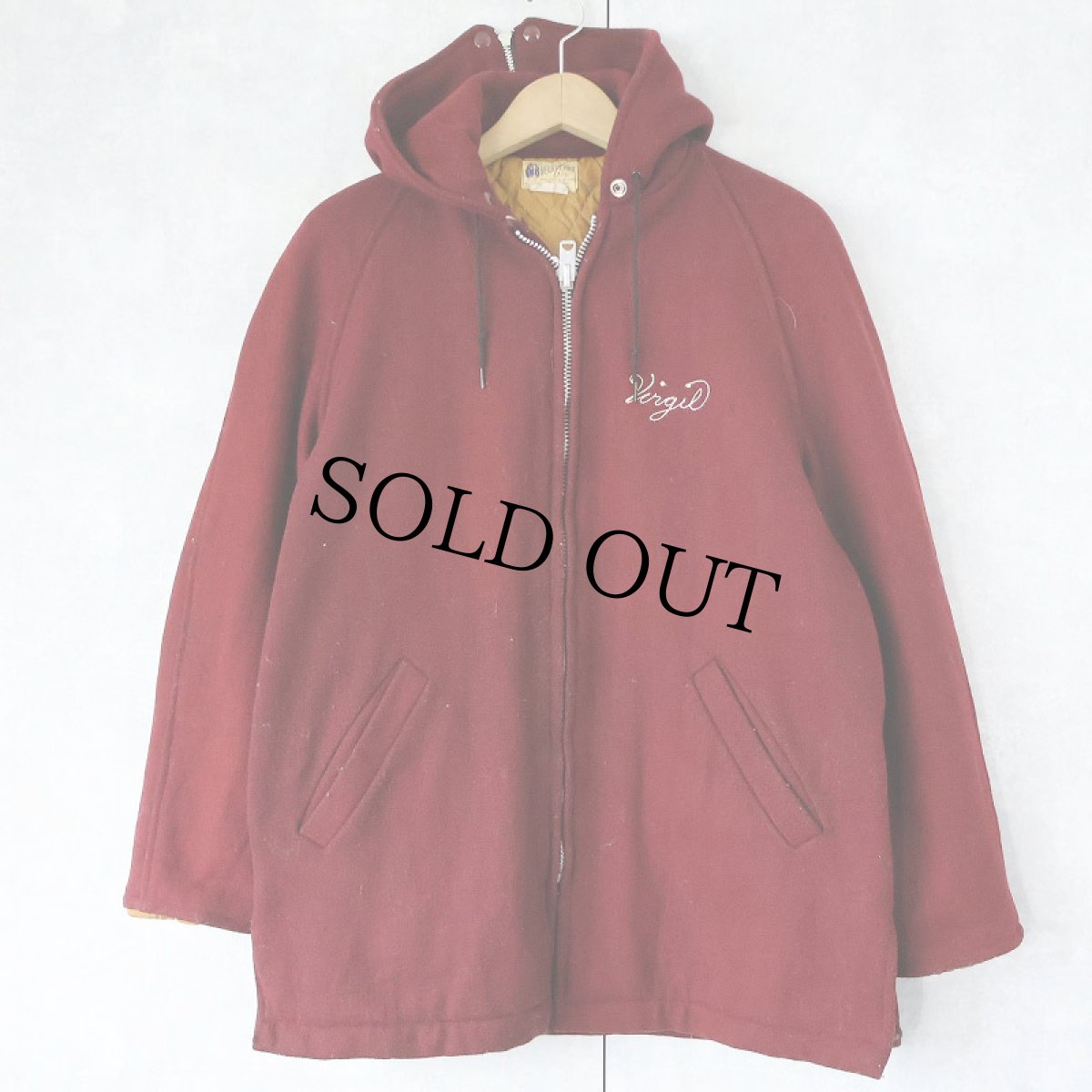 画像1: 60's HEWITT MFG "ST. PETER'S" ラビットフード キルティングライナー ウールジャケット (1)