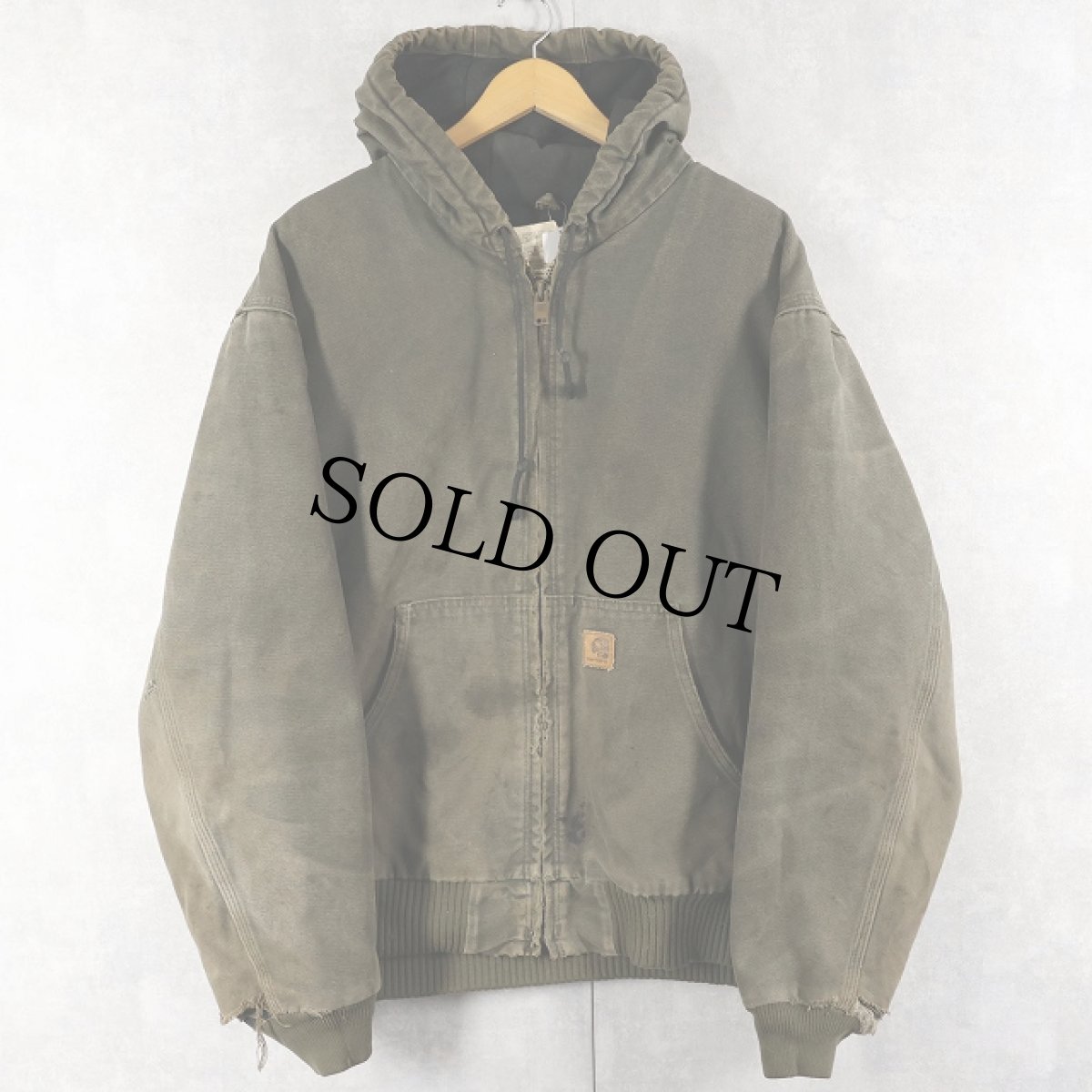 画像1: 2000's Carhartt ダックアクティブパーカー MOSS GREEN XL (1)