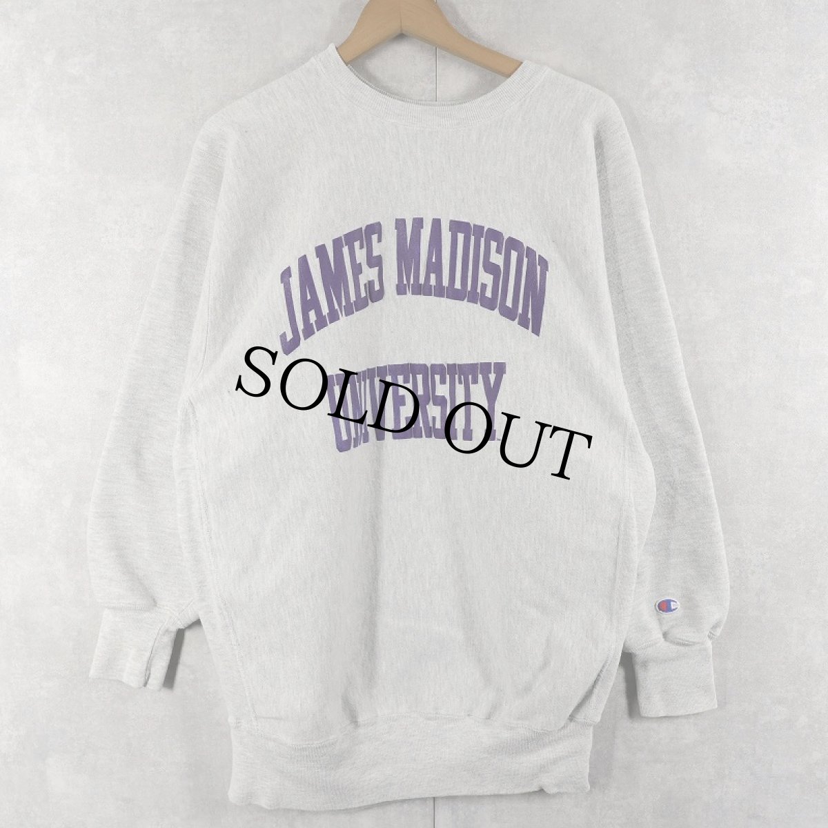 画像1: 90's Champion REVERSE WEAVE USA製 "JAMES MADISON UNIVERSITY" プリントスウェット XXL (1)