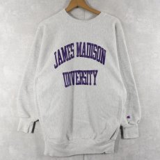 画像1: 90's Champion REVERSE WEAVE USA製 "JAMES MADISON UNIVERSITY" プリントスウェット XXL (1)