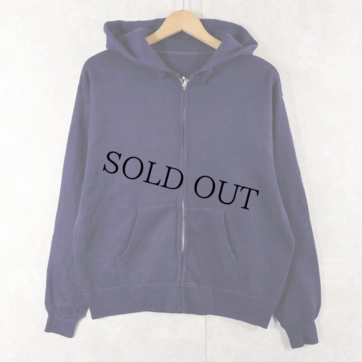 画像1: 70〜80's 無地スウェットジップパーカー NAVY L (1)