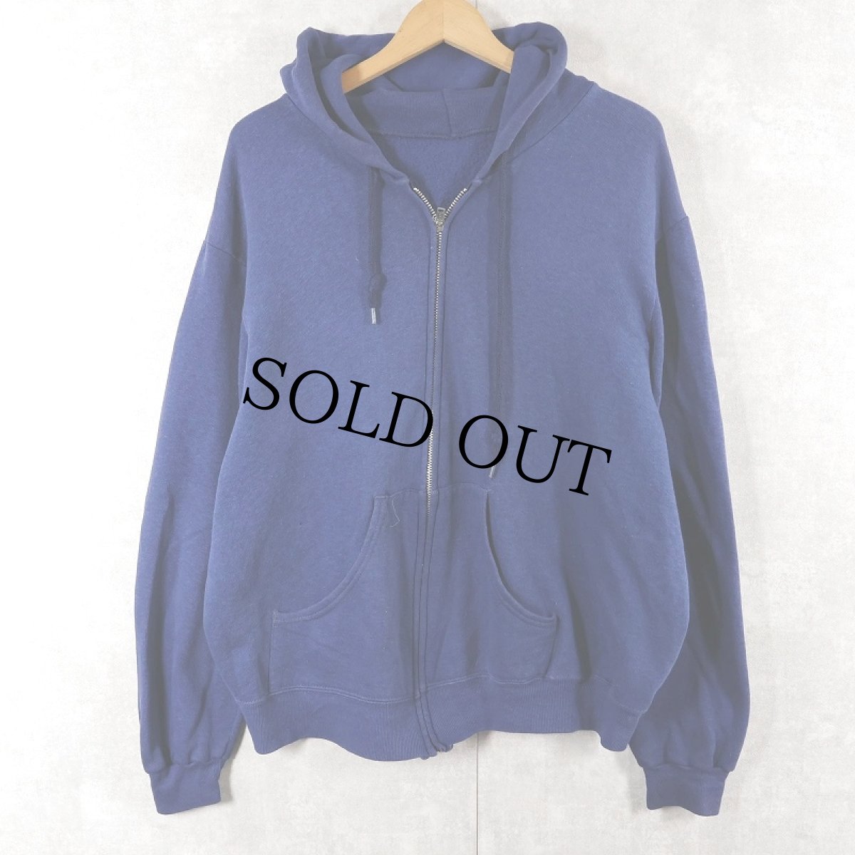 画像1: 70〜80's 無地スウェットジップパーカー NAVY (1)