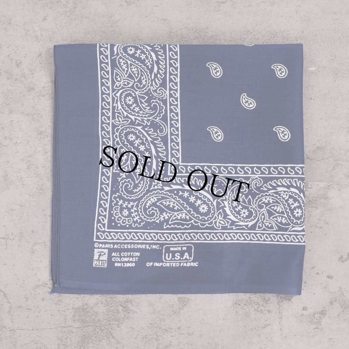 画像1: 80's PARIS ACCESSORIES,INC. USA製 ペイズリー柄 バンダナ (1)