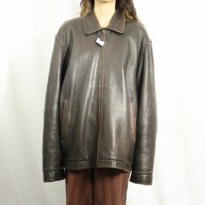画像2: NAUTICA レザージャケット BROWN size42 (2)