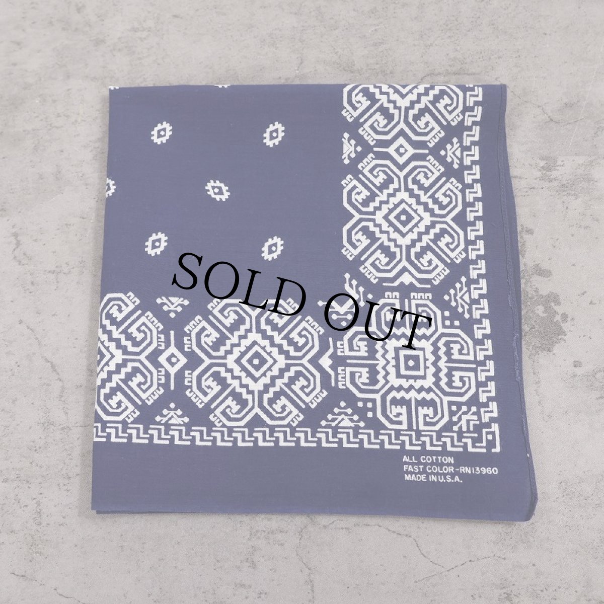 画像1: 70's FAST COLOR USA製 ライトニング柄 バンダナ (1)