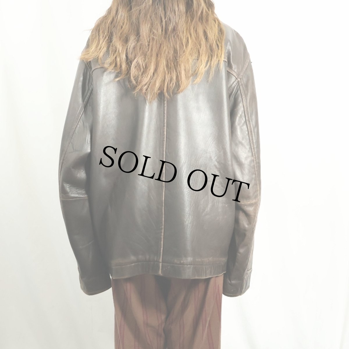 画像3: NAUTICA レザージャケット BROWN size42 (3)