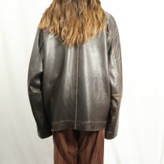 画像3: NAUTICA レザージャケット BROWN size42 (3)