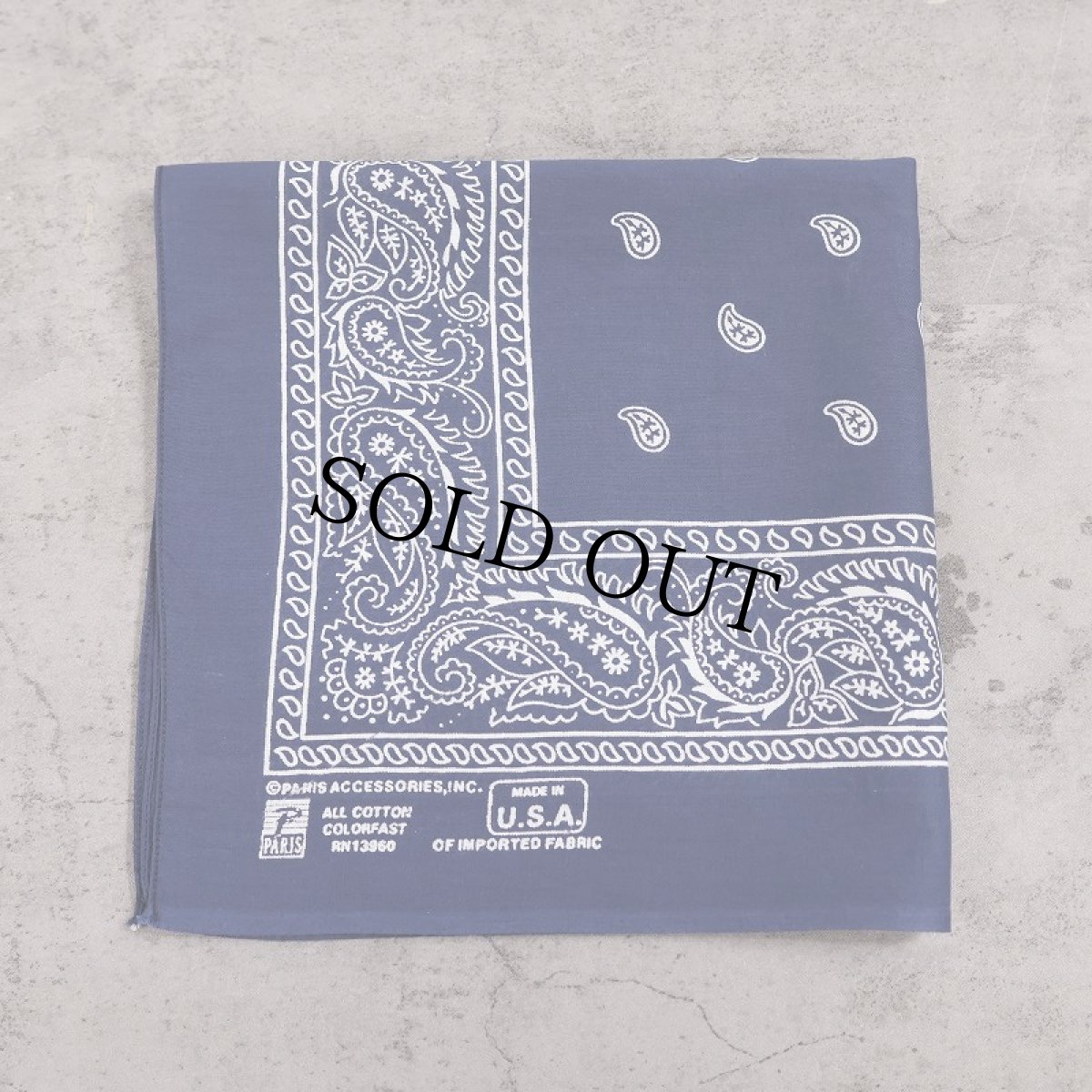 画像1: 80's PARIS ACCESSORIES,INC. USA製 ペイズリー柄 バンダナ (1)